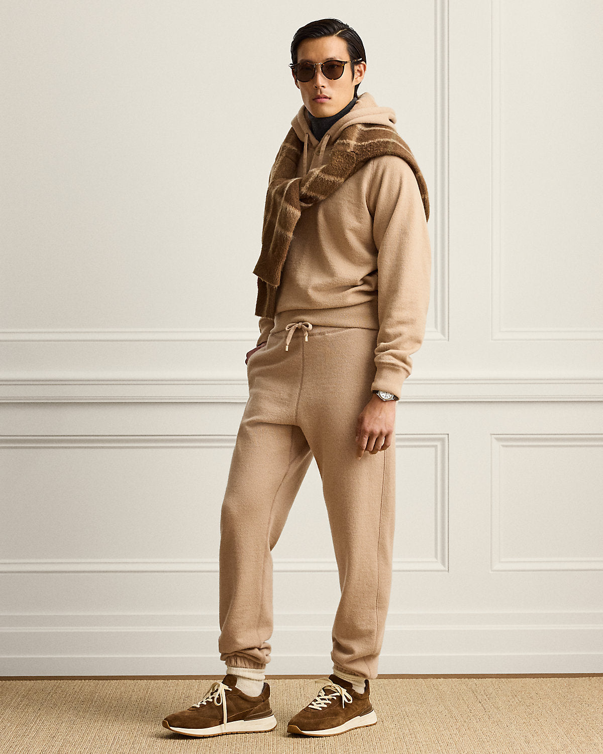 Relaxed Fit Wool-Cashmere Terry Hoodie