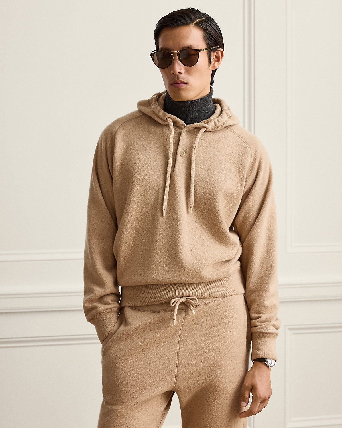 Relaxed Fit Wool-Cashmere Terry Hoodie