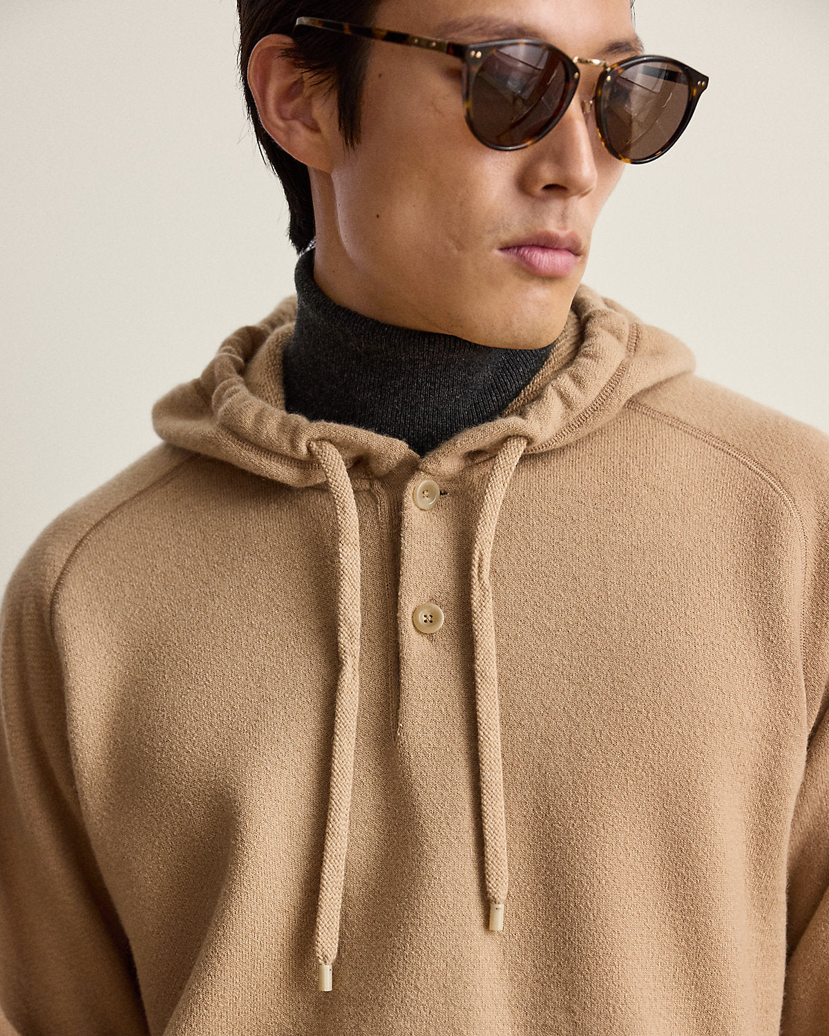 Relaxed Fit Wool-Cashmere Terry Hoodie