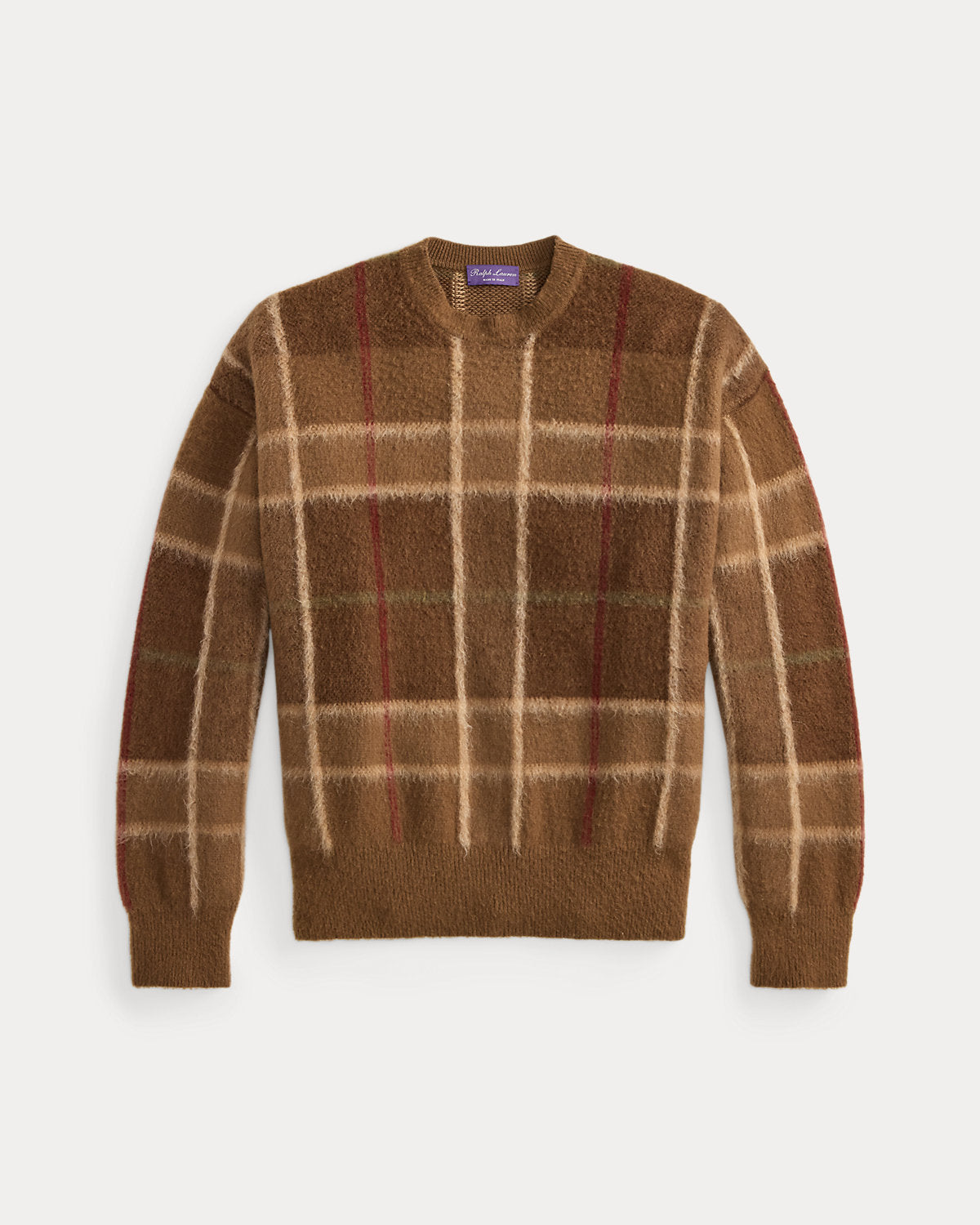 Relaxed Fit Plaid Cashmere-Blend Sweater