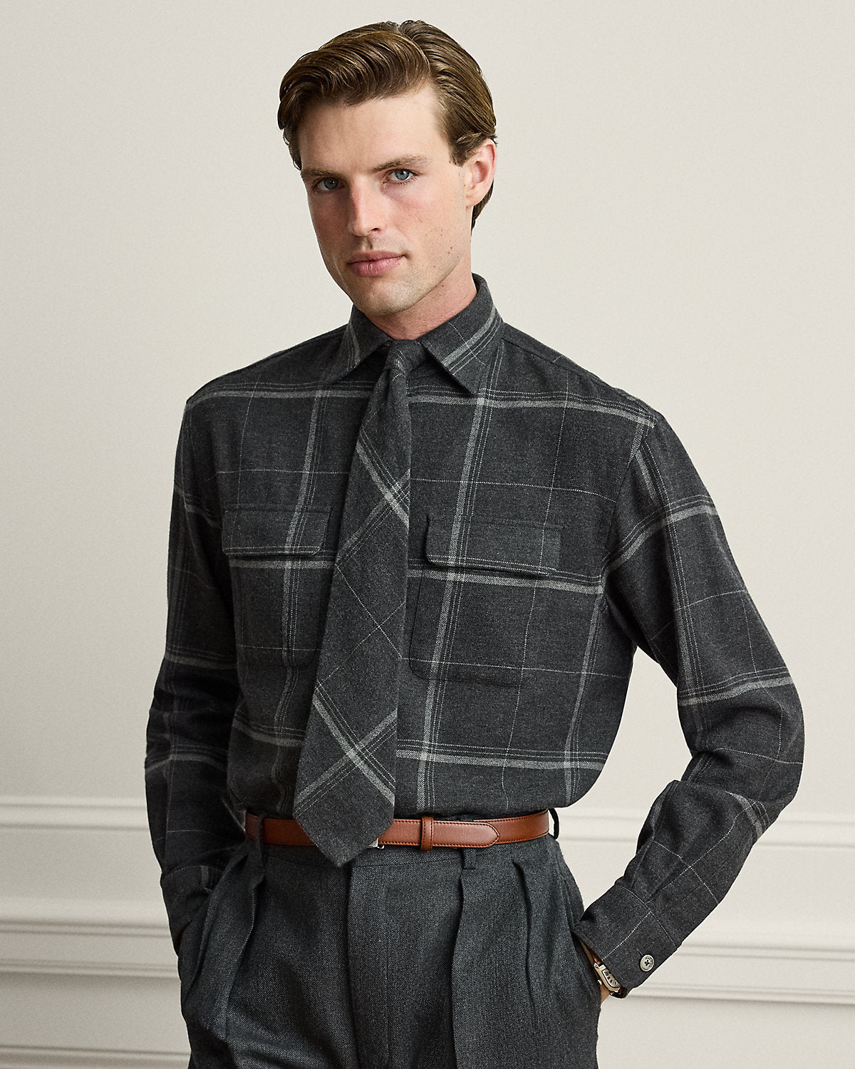 Plaid Brushed Camp Shirt