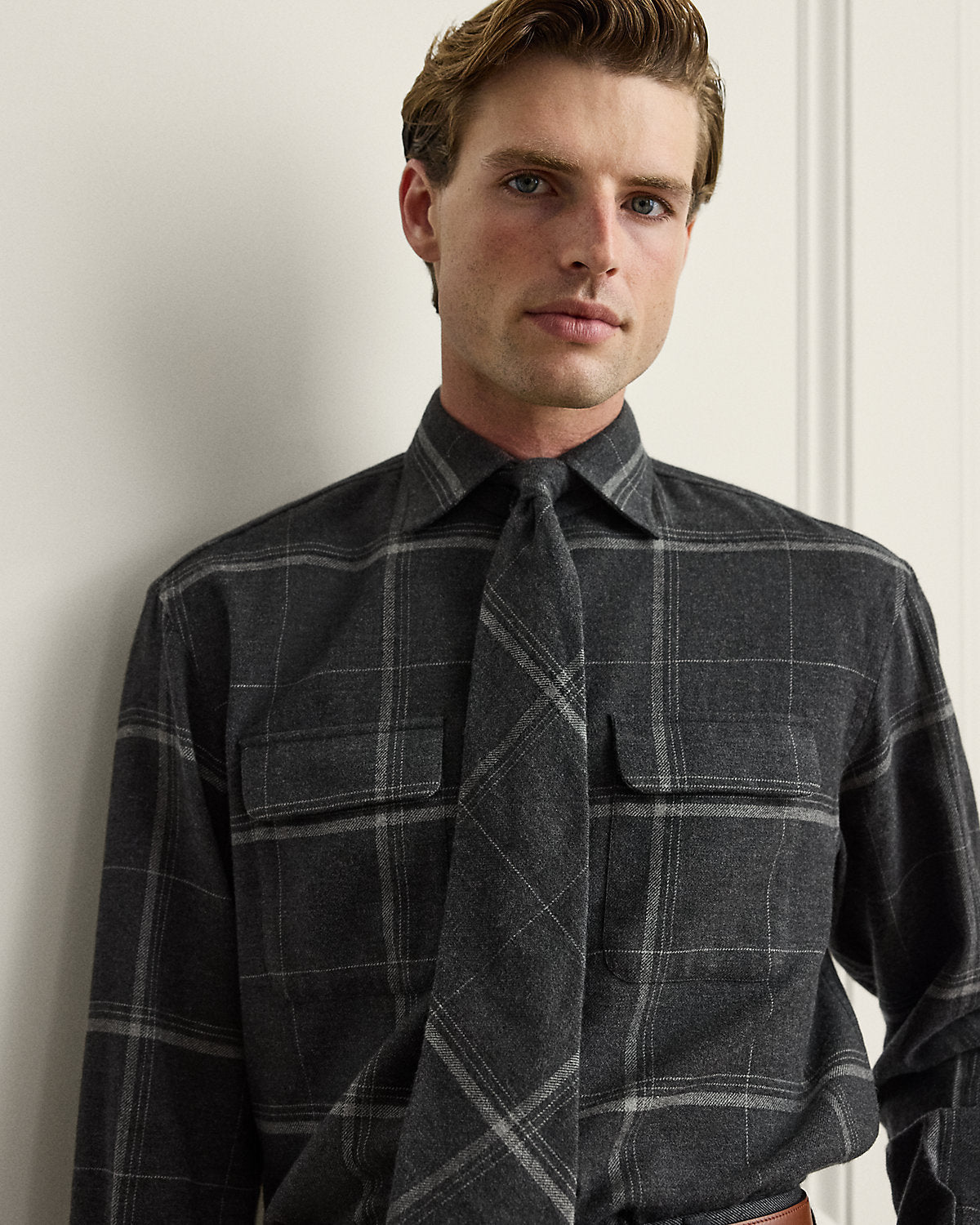 Plaid Brushed Camp Shirt