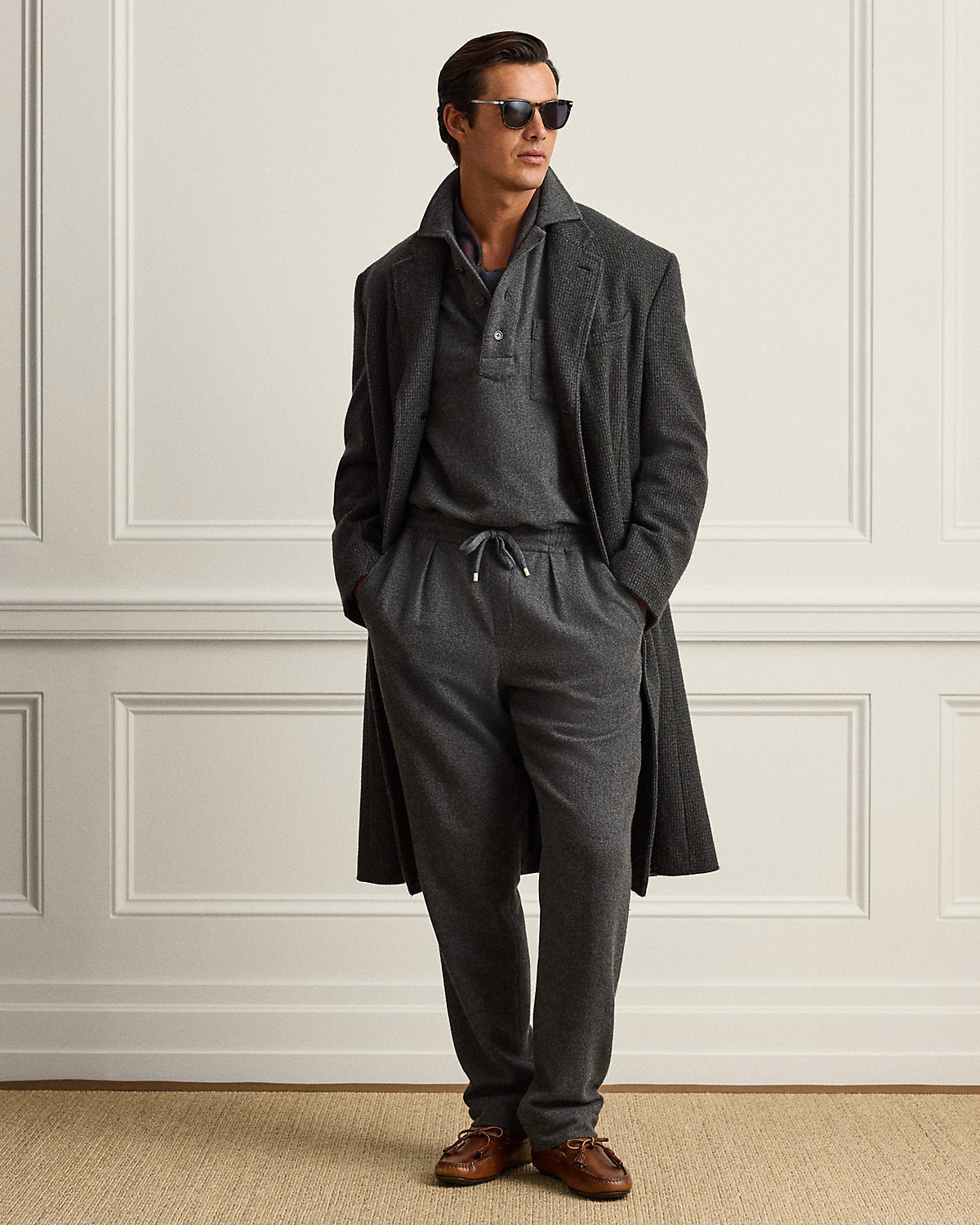 Relaxed Fit Wool-Cashmere Popover Shirt