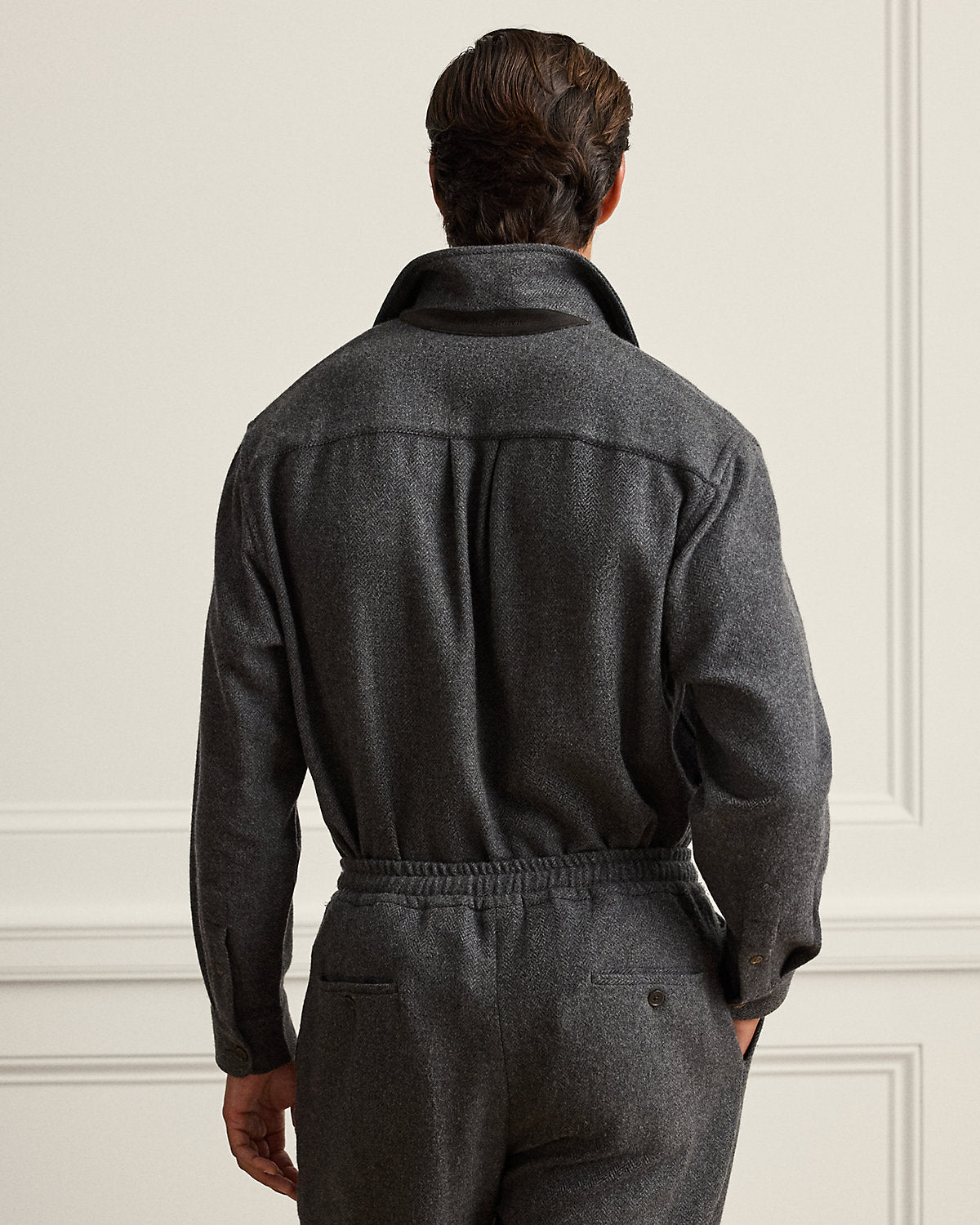 Relaxed Fit Wool-Cashmere Popover Shirt