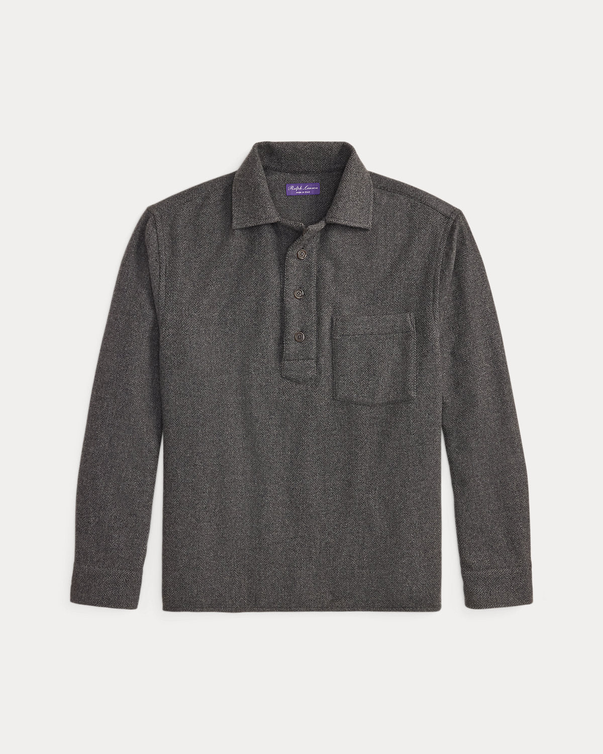 Relaxed Fit Wool-Cashmere Popover Shirt