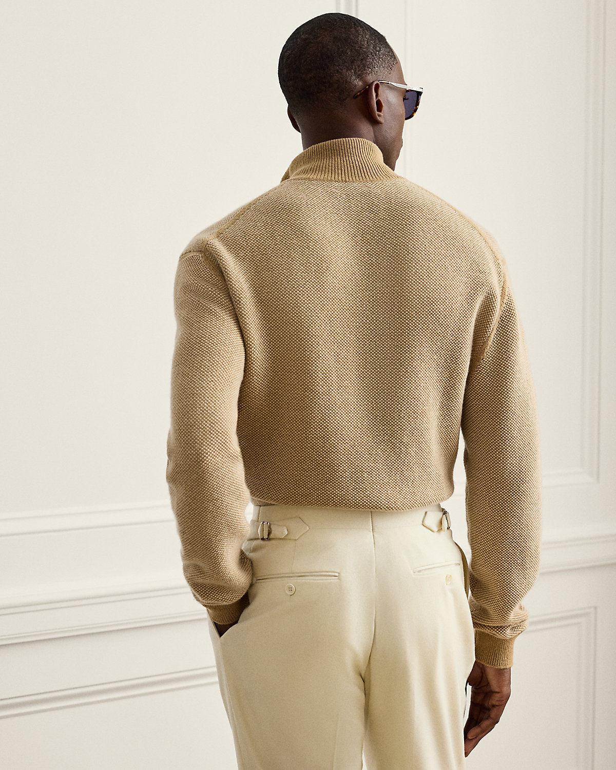 Birdseye-Knit Cashmere Sweater
