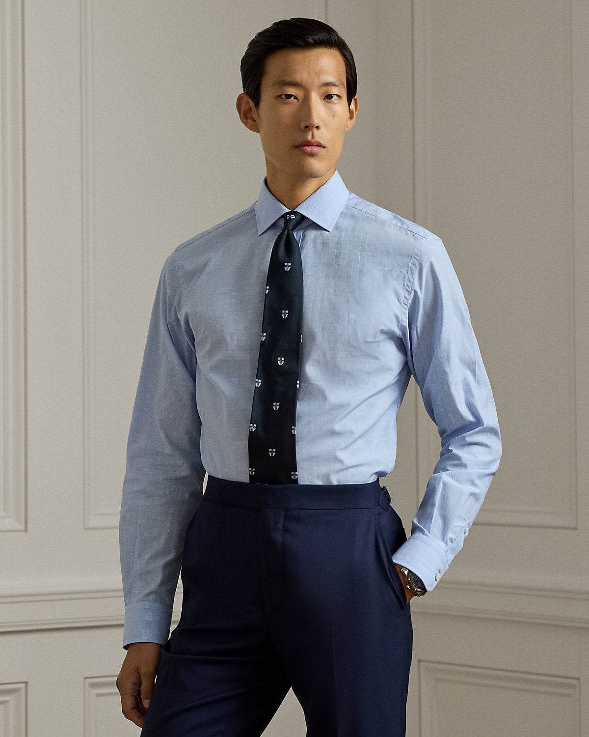 Mini-Glen Check Twill Shirt