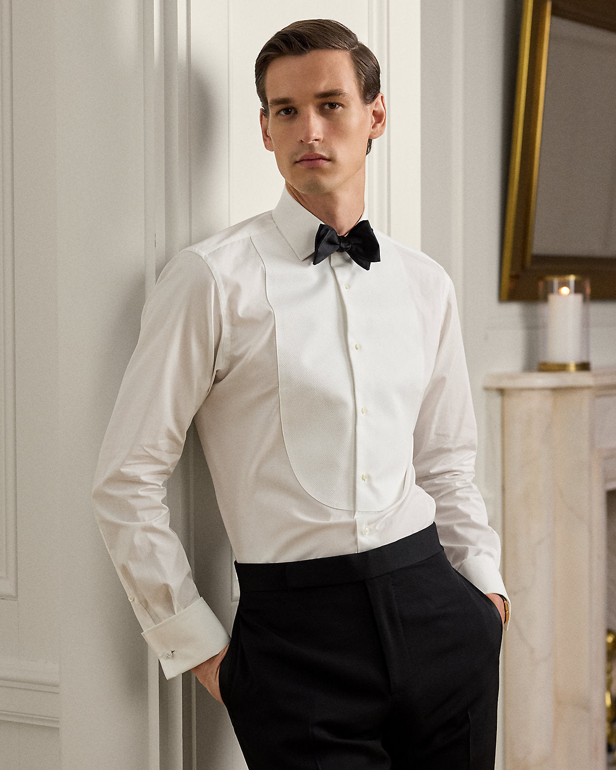 Piqu¨¦-Bib French Cuff Tuxedo Shirt