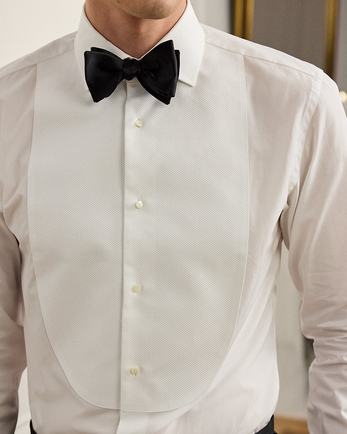 Piqu¨¦-Bib French Cuff Tuxedo Shirt