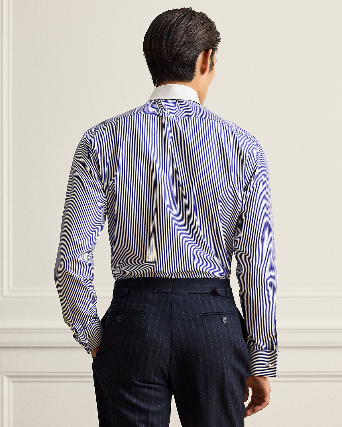 Striped Poplin French Cuff Shirt