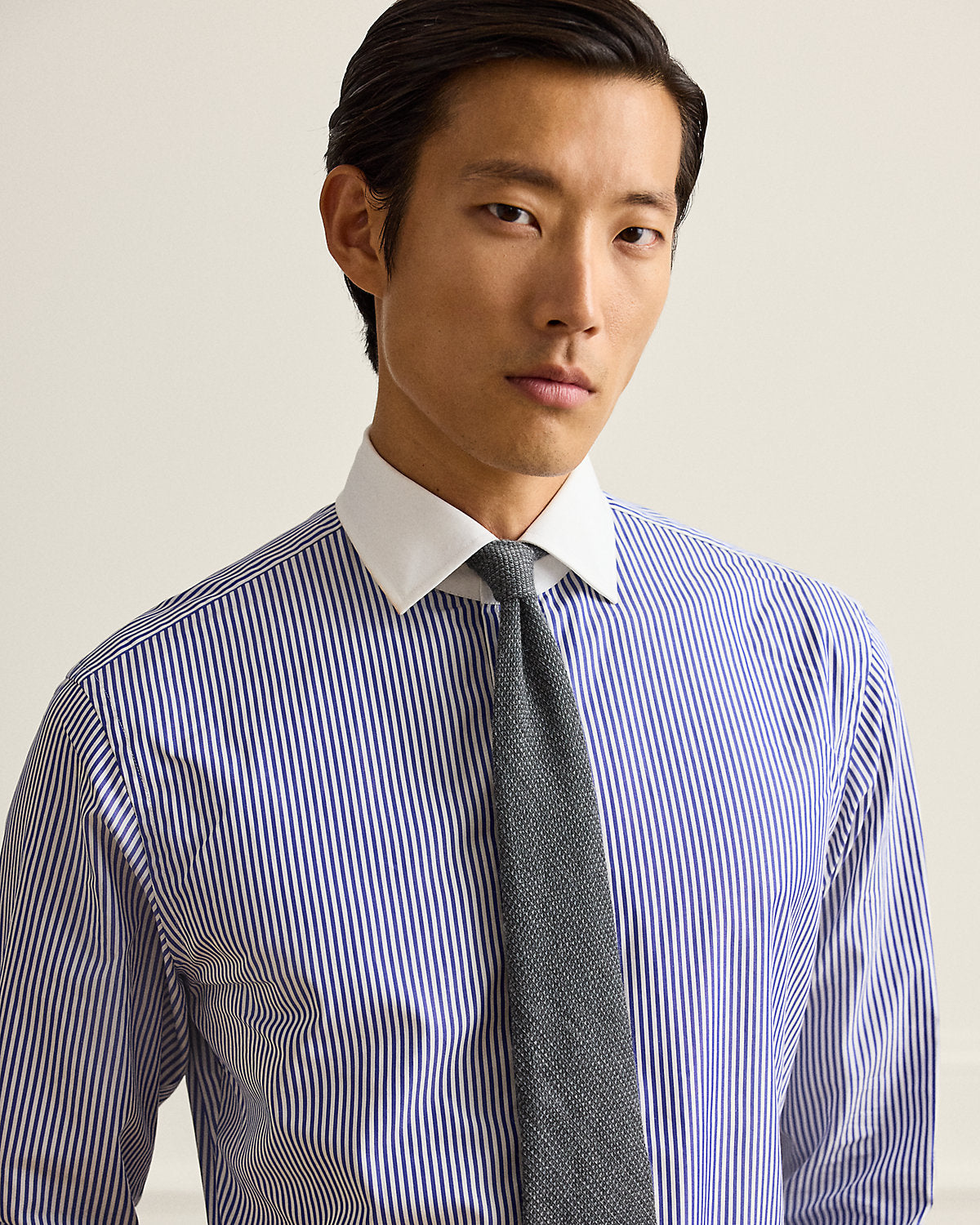 Striped Poplin French Cuff Shirt