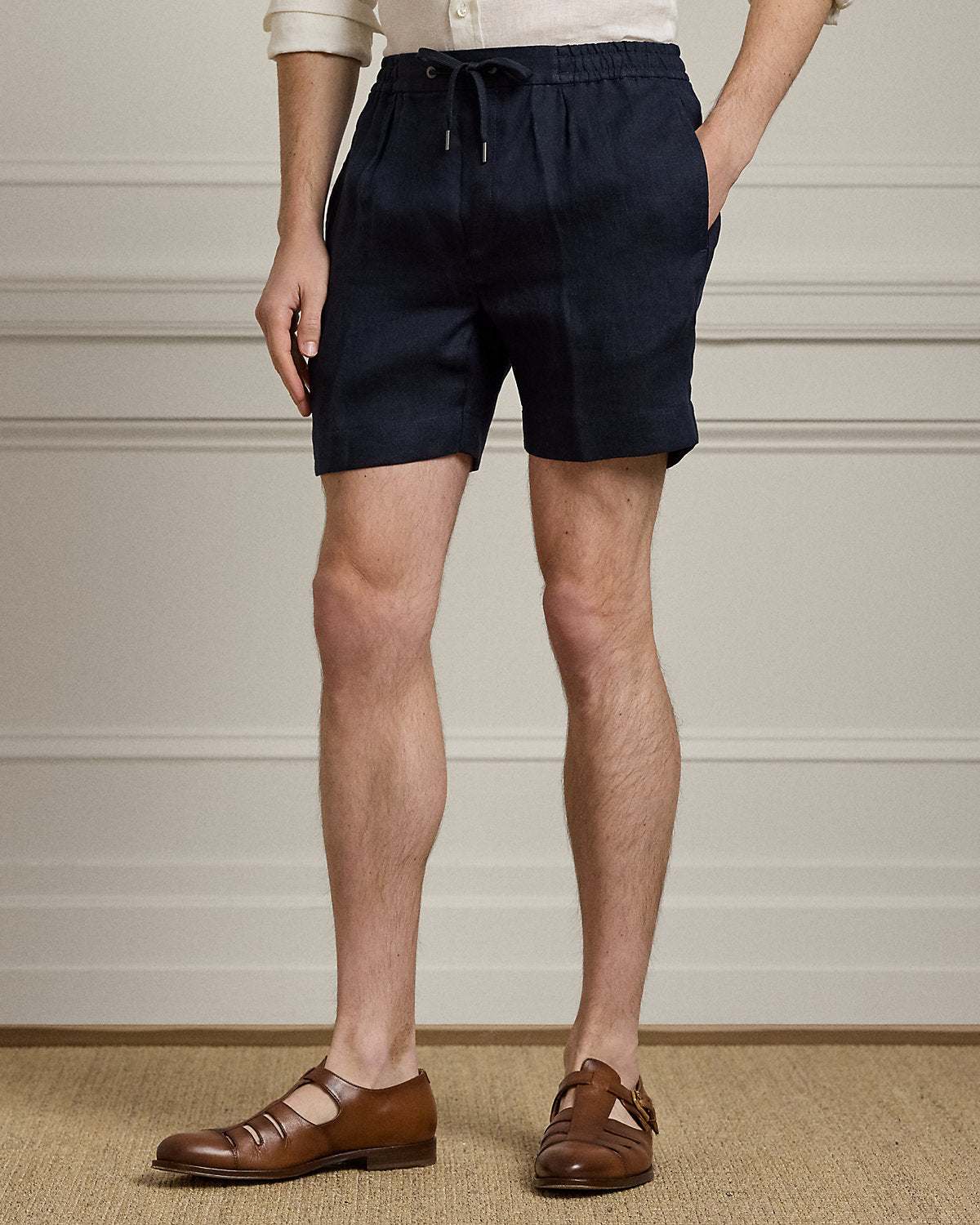 Hand-Tailored Linen Drawstring Short