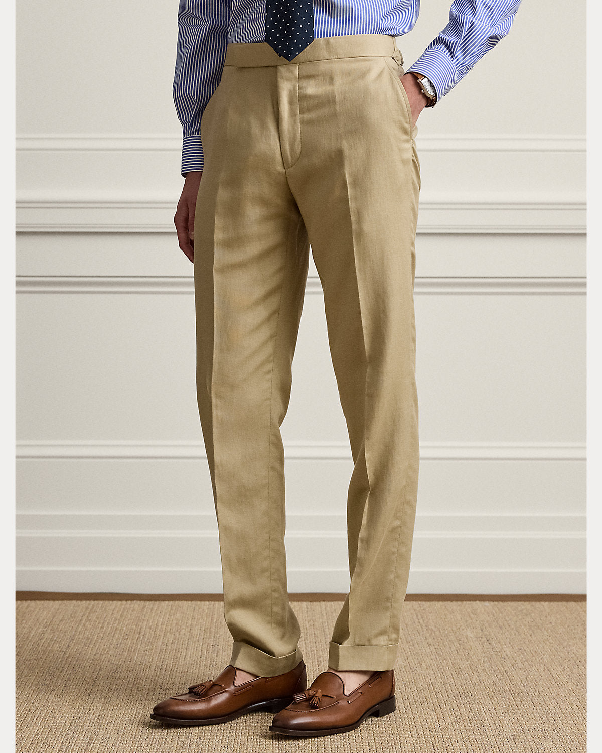 Gregory Hand-Tailored Silk-Linen Trouser