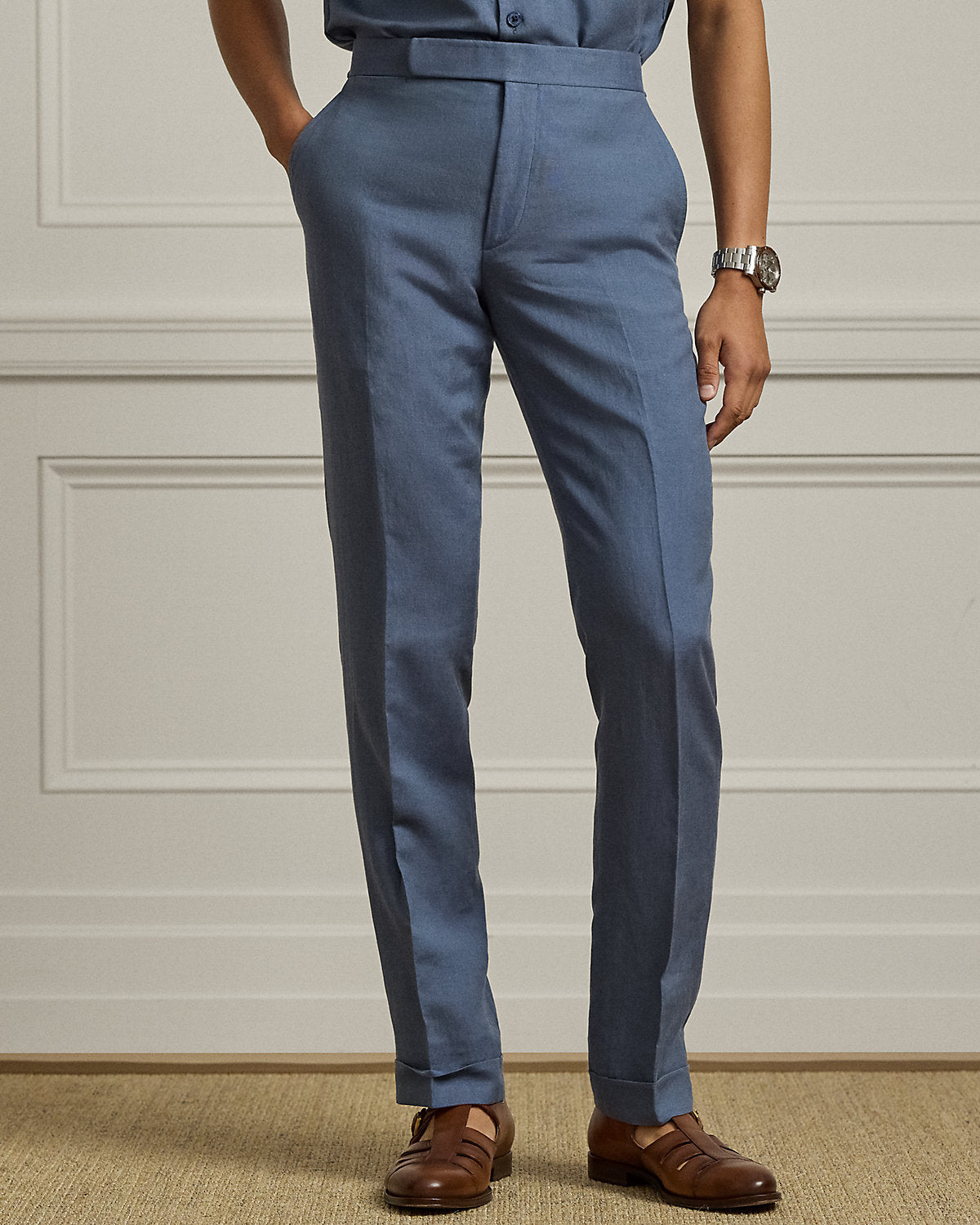 Gregory Hand-Tailored Silk-Linen Trouser