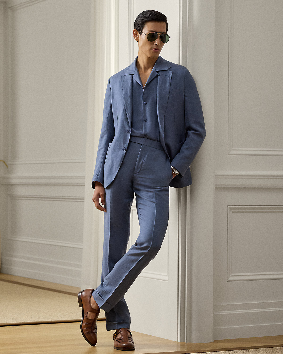 Gregory Hand-Tailored Silk-Linen Trouser