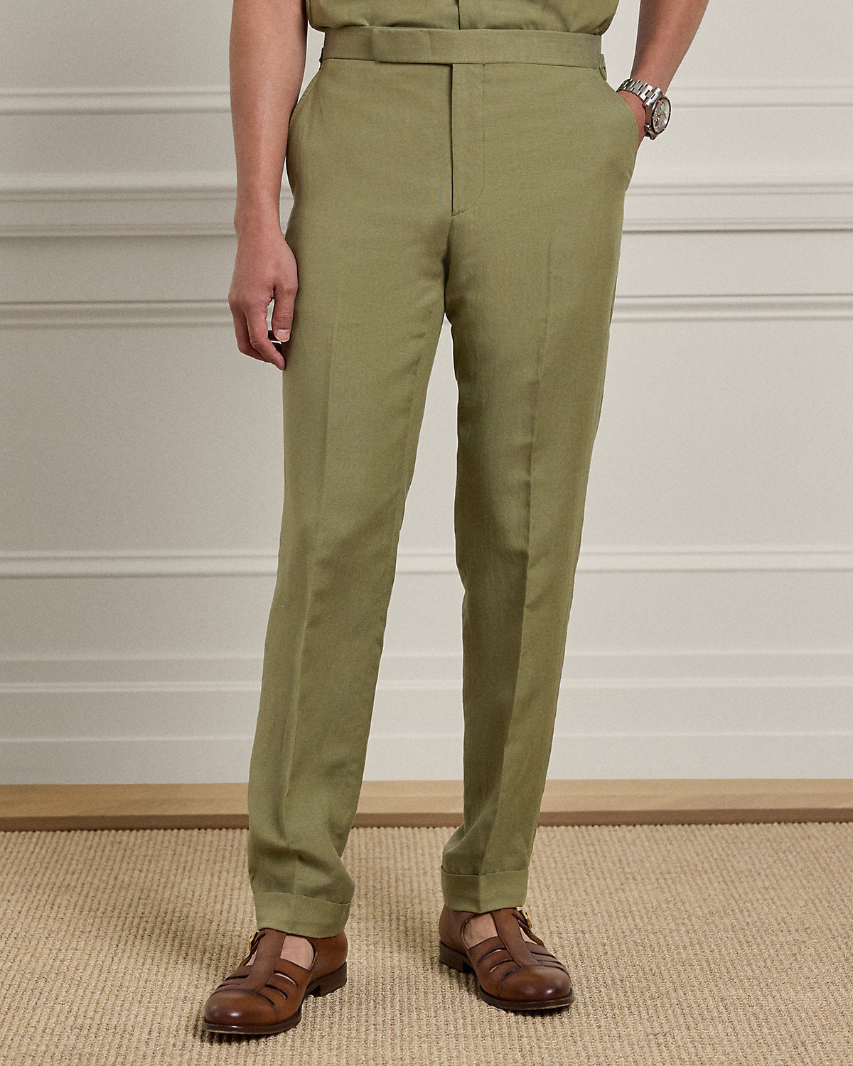 Gregory Hand-Tailored Silk-Linen Trouser