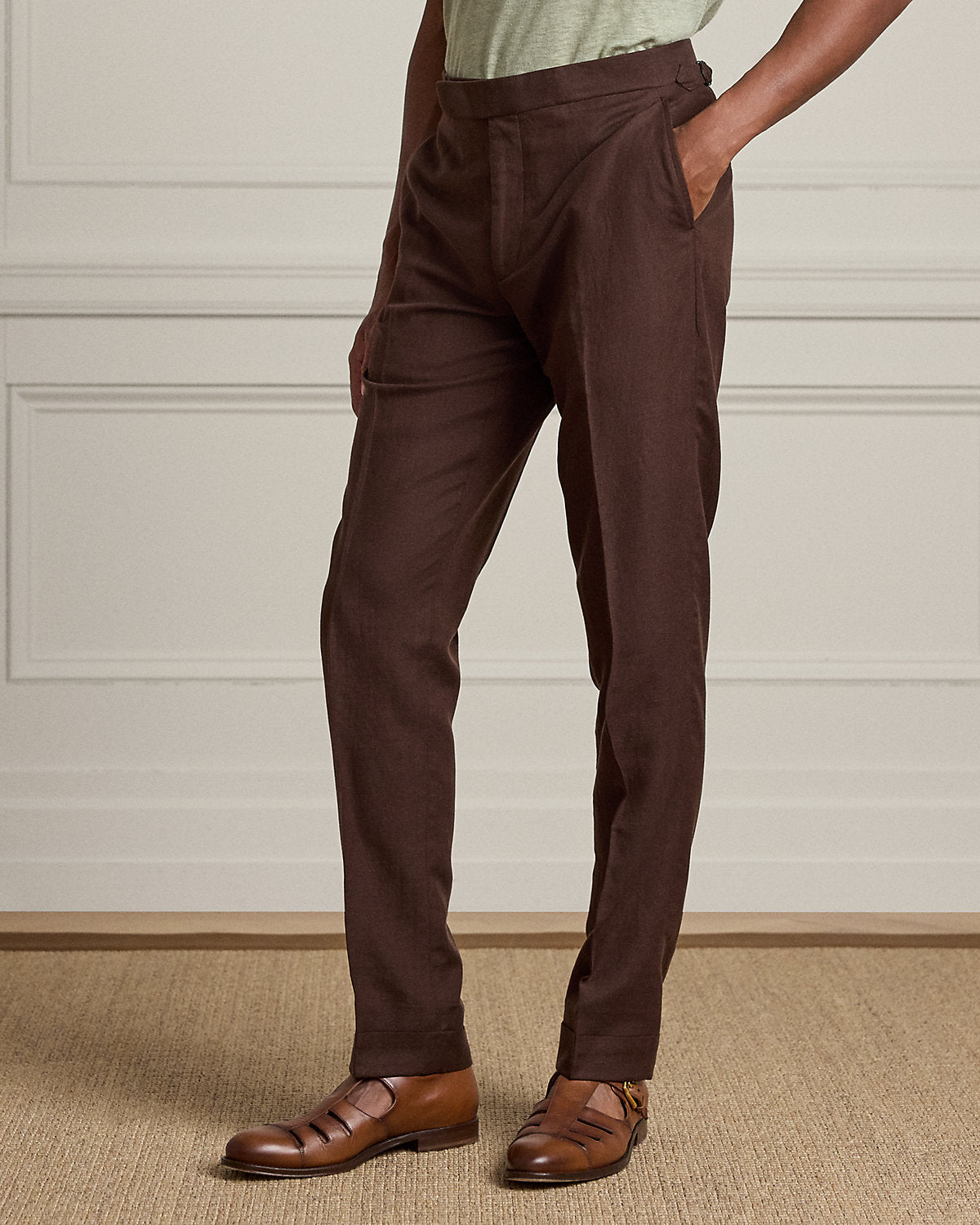 Gregory Hand-Tailored Silk-Linen Trouser