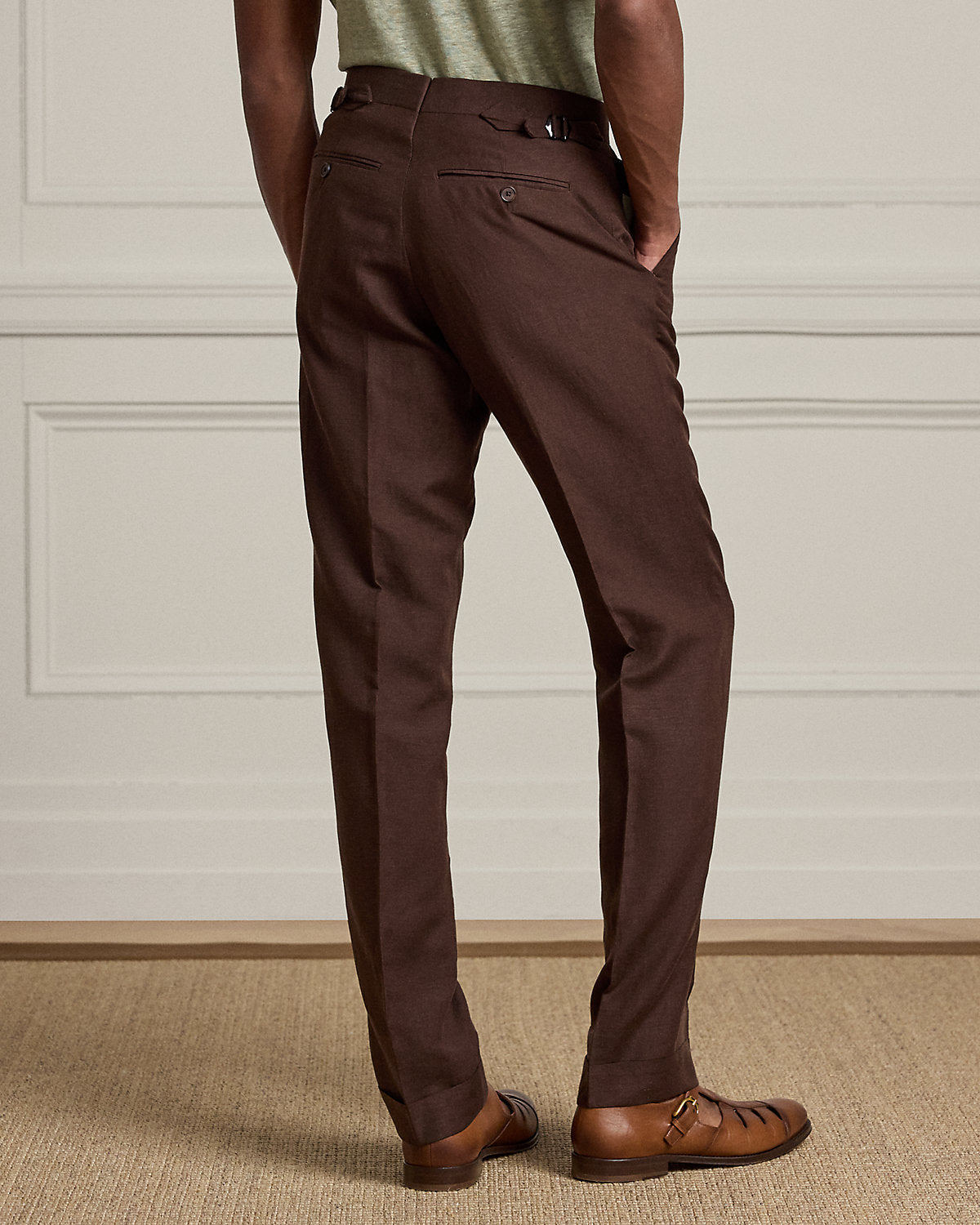 Gregory Hand-Tailored Silk-Linen Trouser