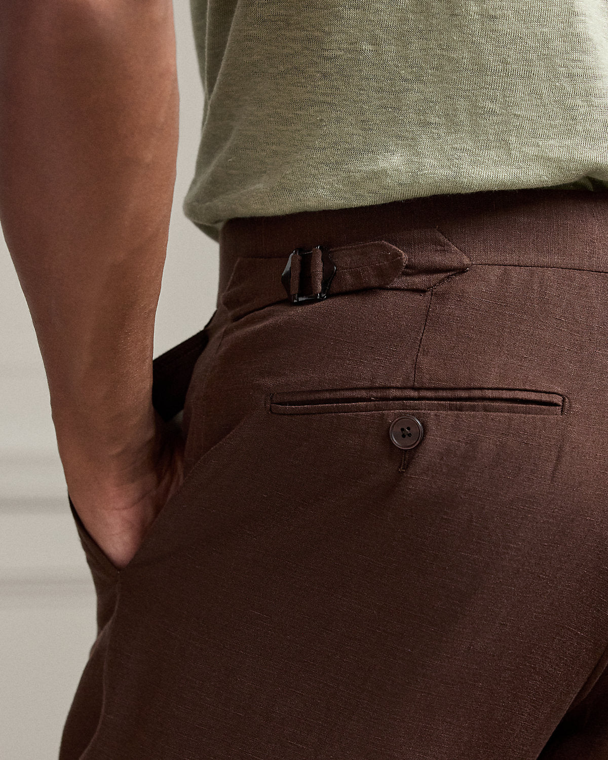 Gregory Hand-Tailored Silk-Linen Trouser