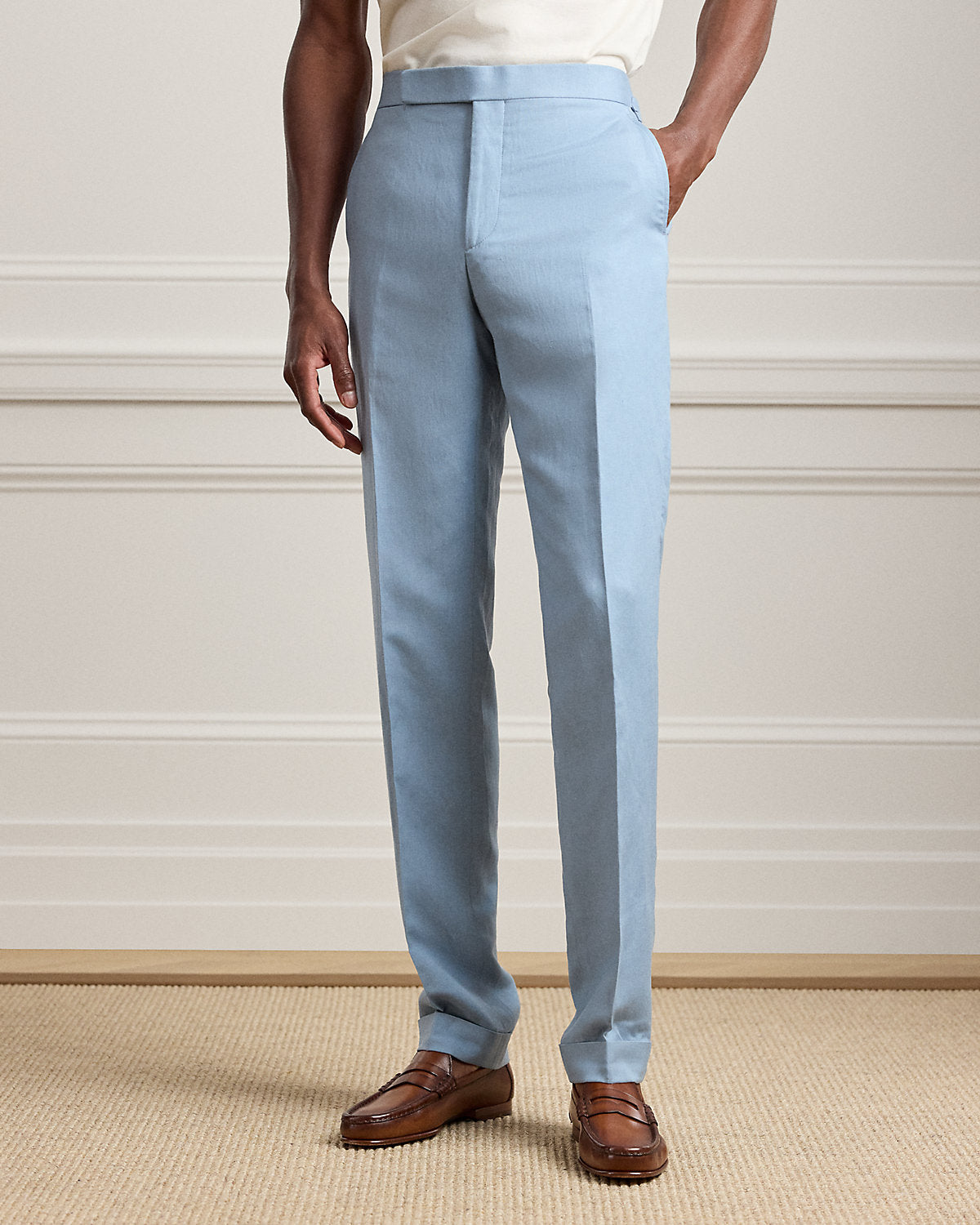 Gregory Hand-Tailored Silk-Linen Trouser