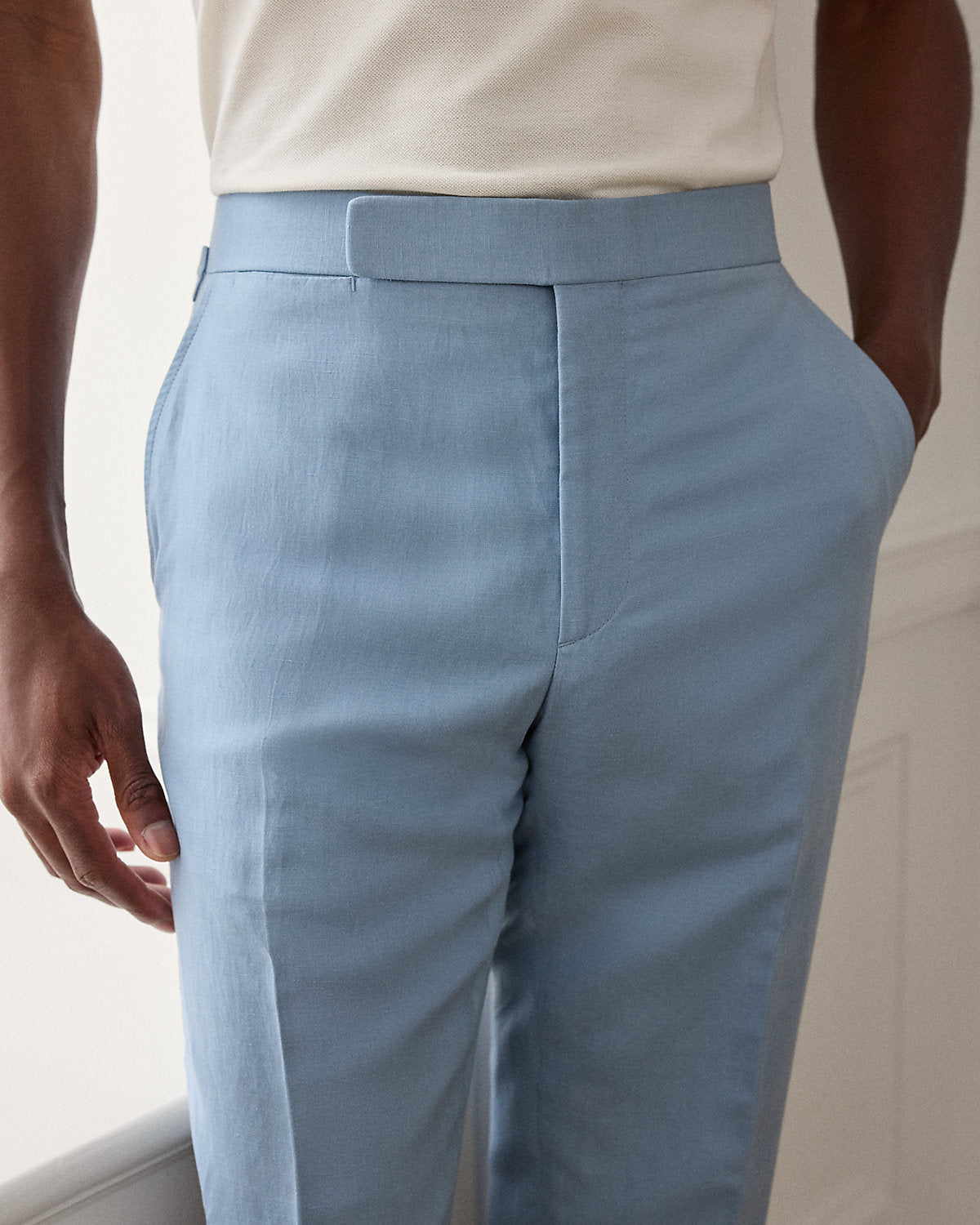Gregory Hand-Tailored Silk-Linen Trouser