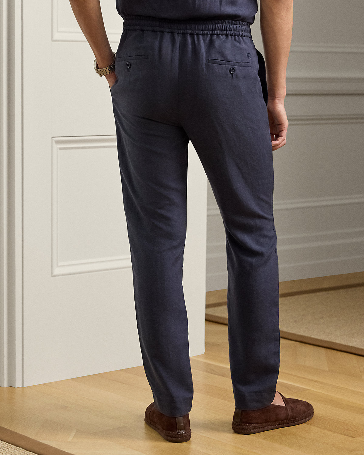Hand-Tailored Silk-Linen Trouser