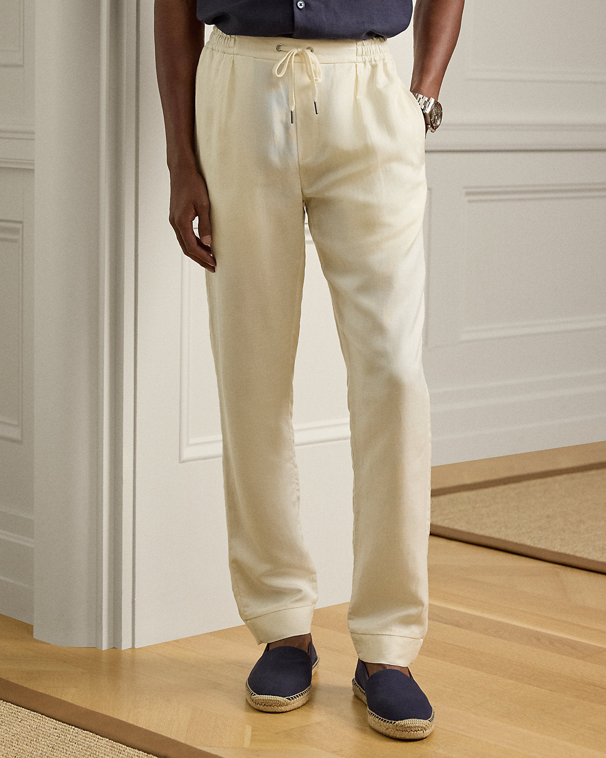 Hand-Tailored Silk-Linen Trouser