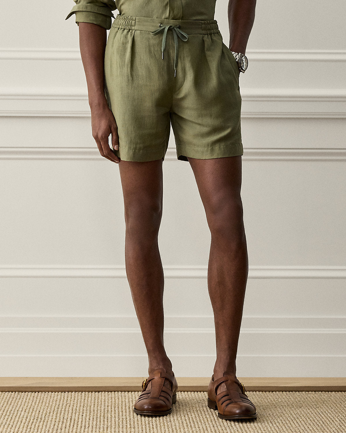 Silk-Linen Drawstring Short