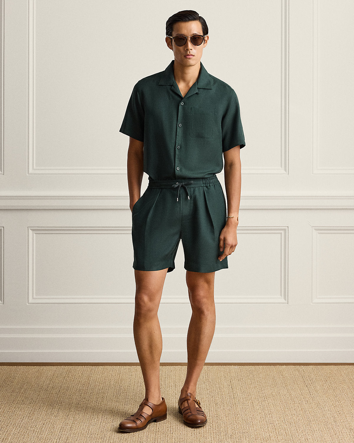 Silk-Linen Drawstring Short
