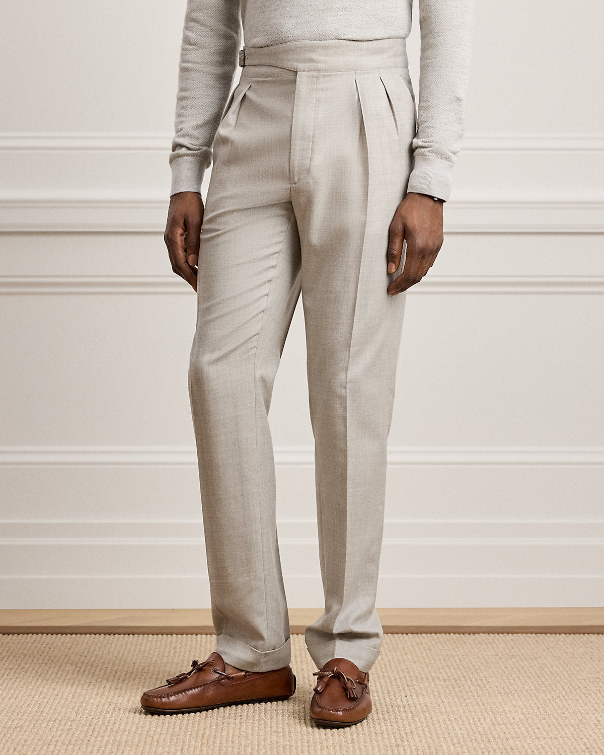 Hand-Tailored Wool Flannel Trouser
