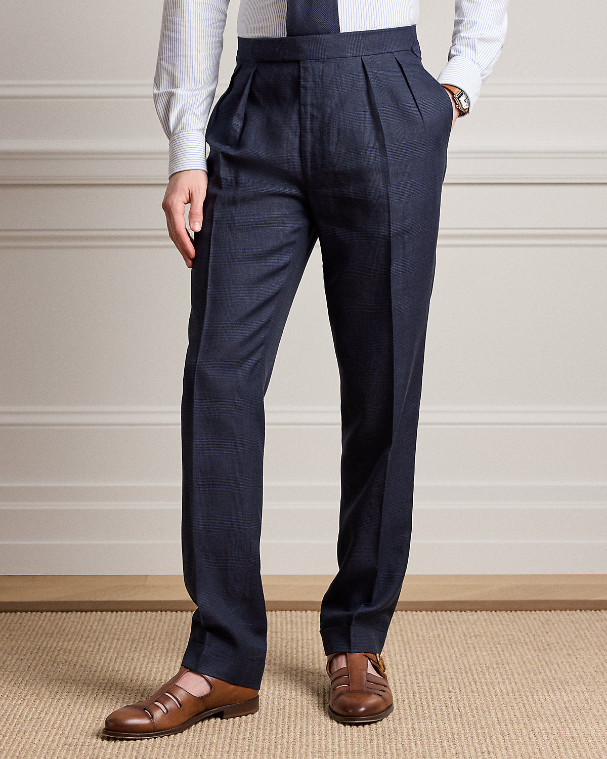 Gregory Hand-Tailored Plaid Trouser
