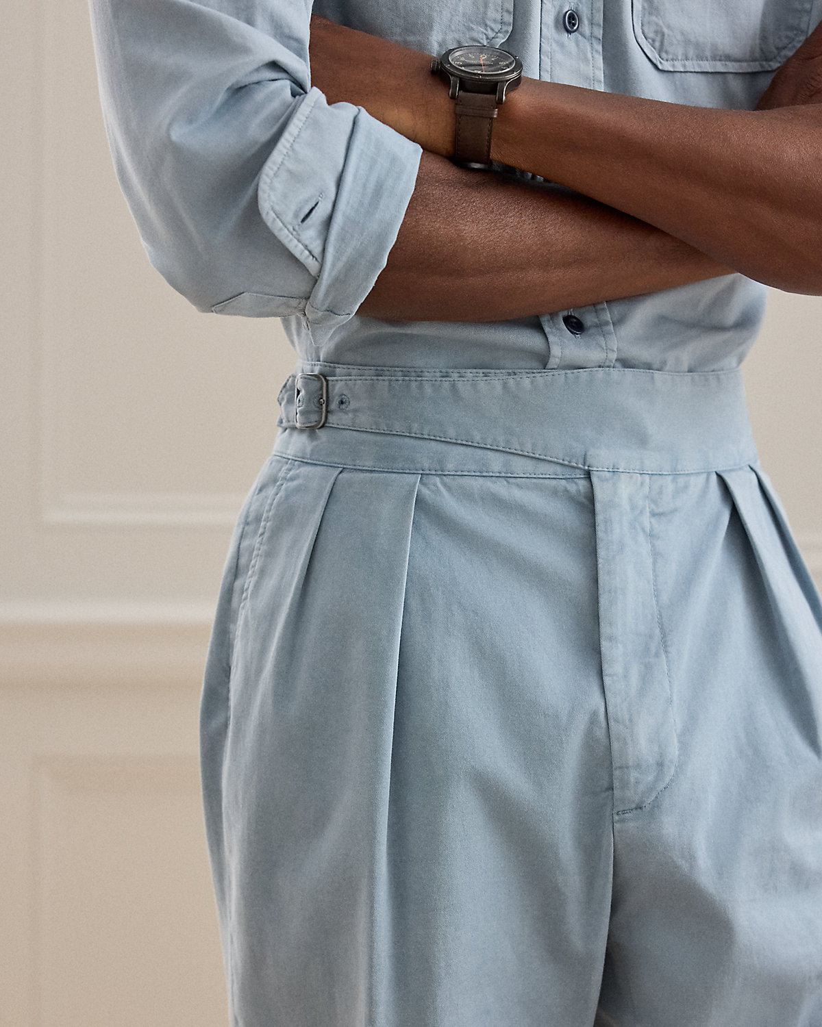 Hand-Tailored Garment-Dyed Chino Trouser