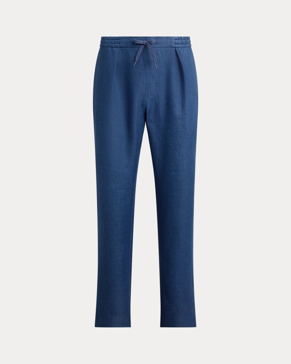 Hand-Tailored Plaid Linen Trouser