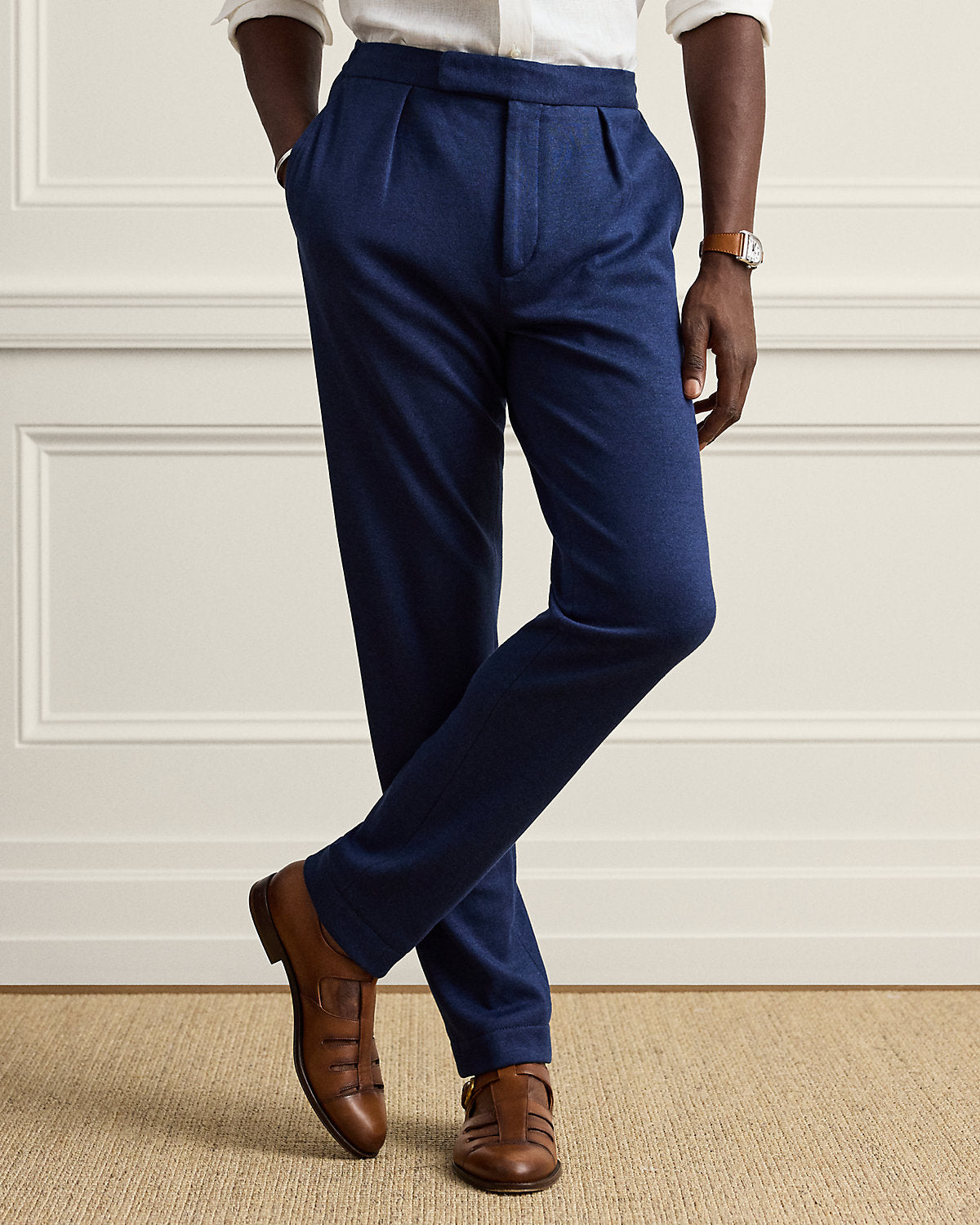 Hand-Tailored Linen-Blend Suit Trouser