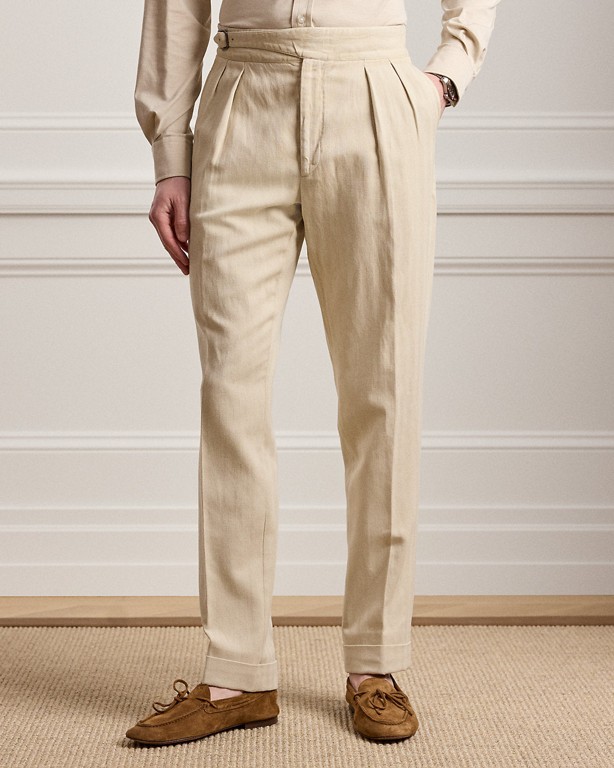 Hand-Tailored Cotton-Linen Trouser