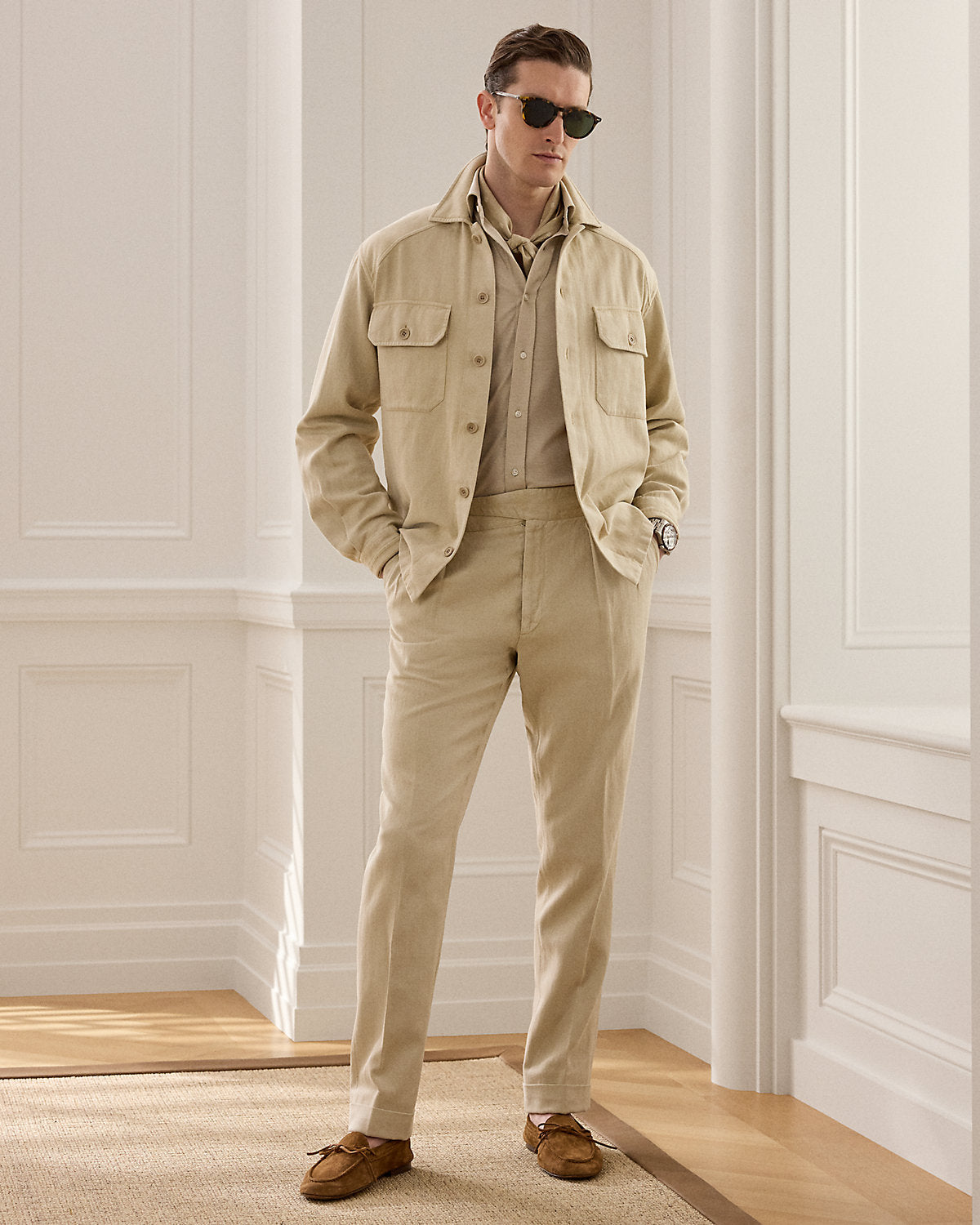 Hand-Tailored Cotton-Linen Trouser