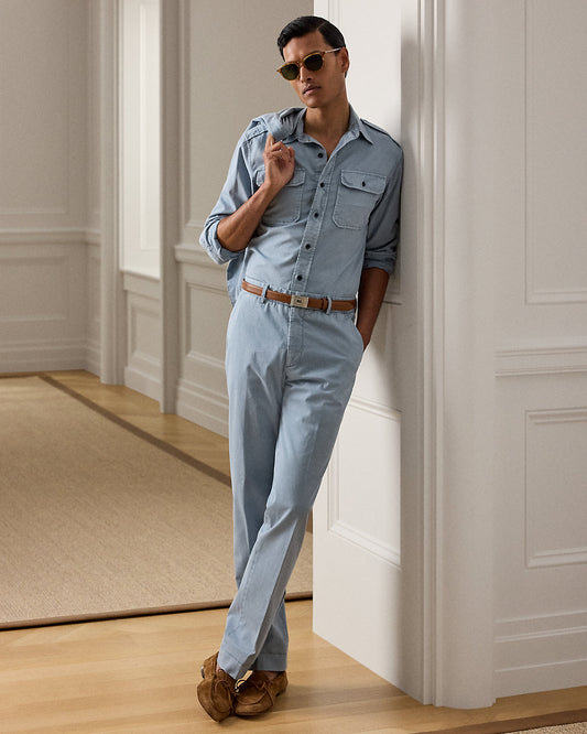 Hand-Tailored Garment-Dyed Chino Trouser