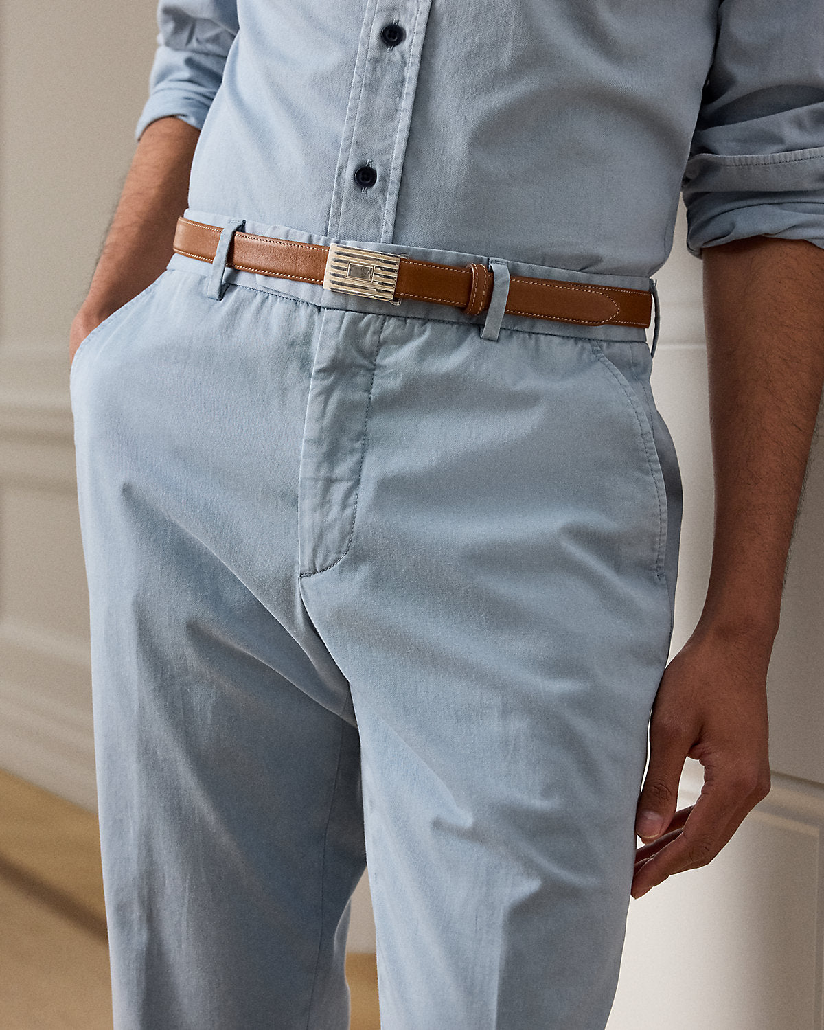 Hand-Tailored Garment-Dyed Chino Trouser